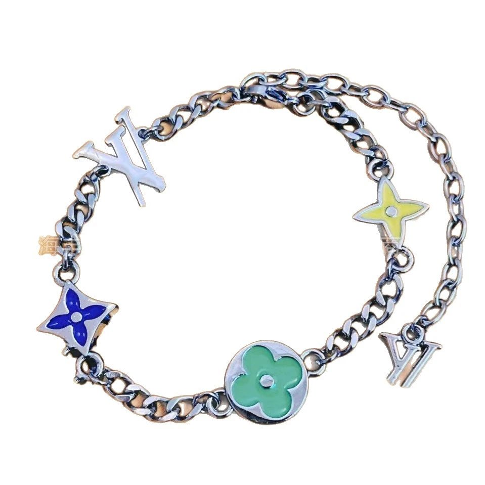 Louis Vuitton Jewelry Monogram Charm Curb-Chain Necklace and Bracelet image 5