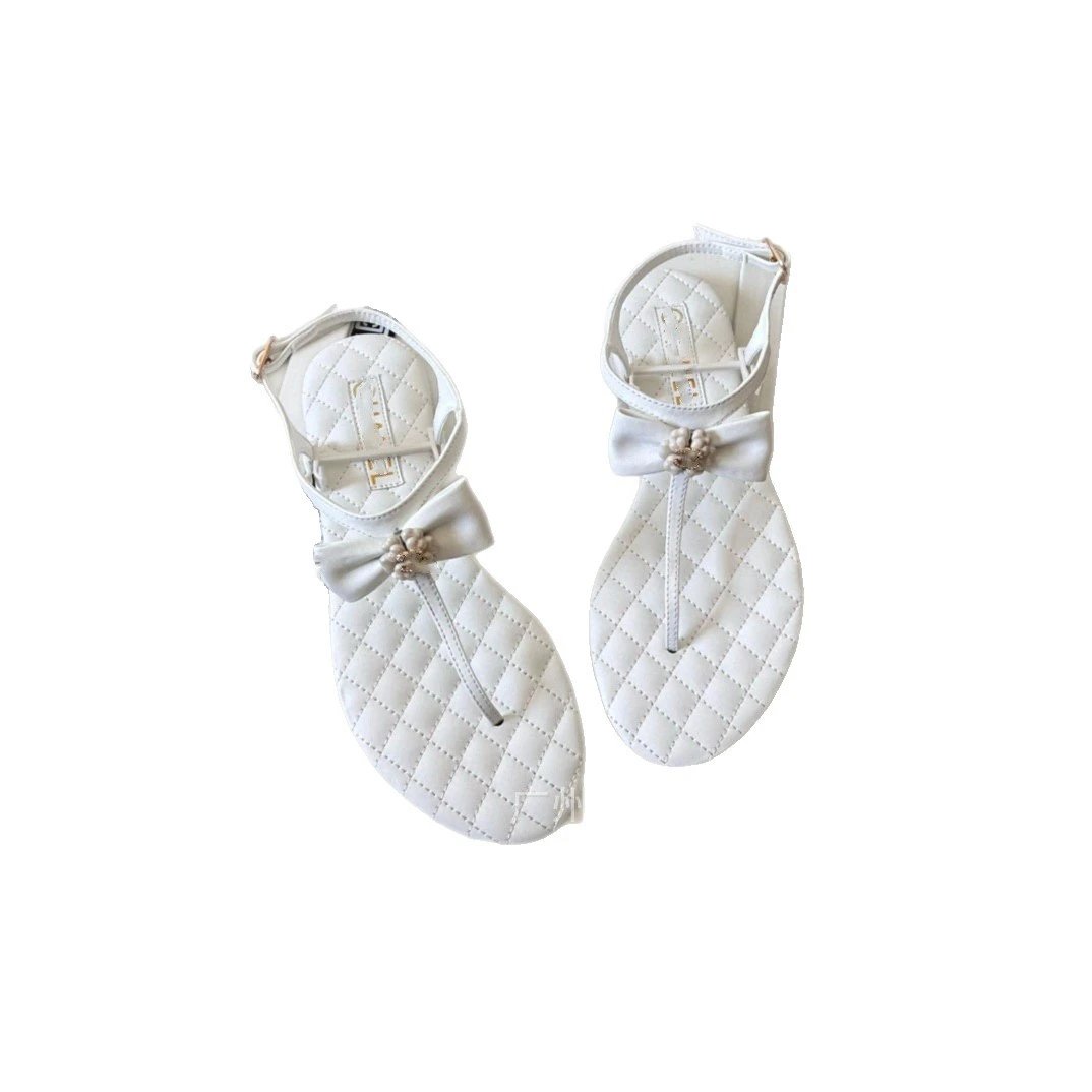 Unbranded Sandals Quilted Ankle-Strap Bow image 5