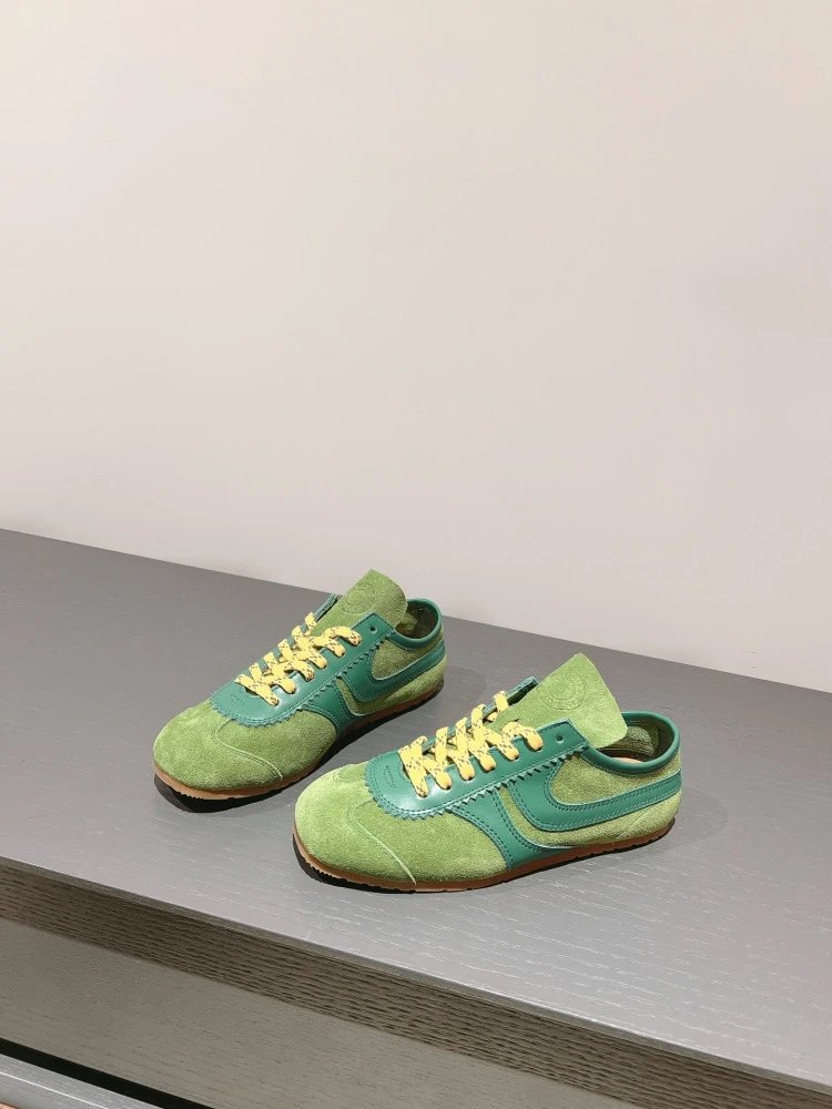 Asics Gel-Lyte III Green and Teal Suede Sneakers with Yellow Laces - 19