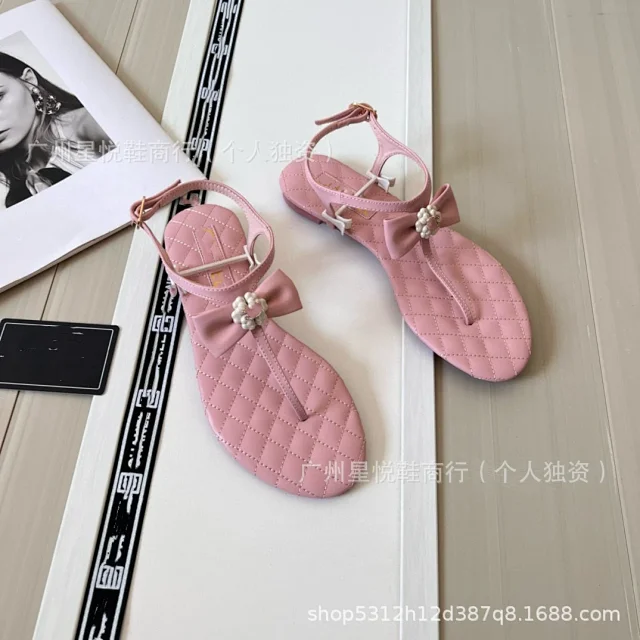 Unbranded Sandals Quilted Ankle-Strap Bow product detail image 8