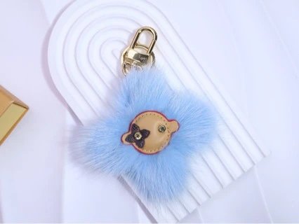 Fendi Baguette Fur Keychain Gray - 4