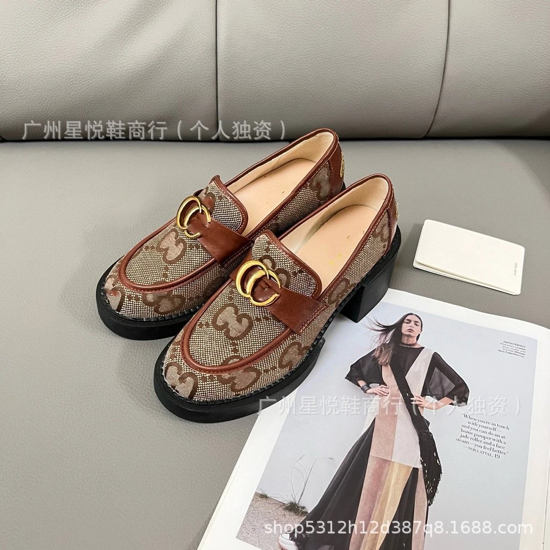 Gucci Horsebit Loafers Beige Brown GG Canvas Loafers - 8