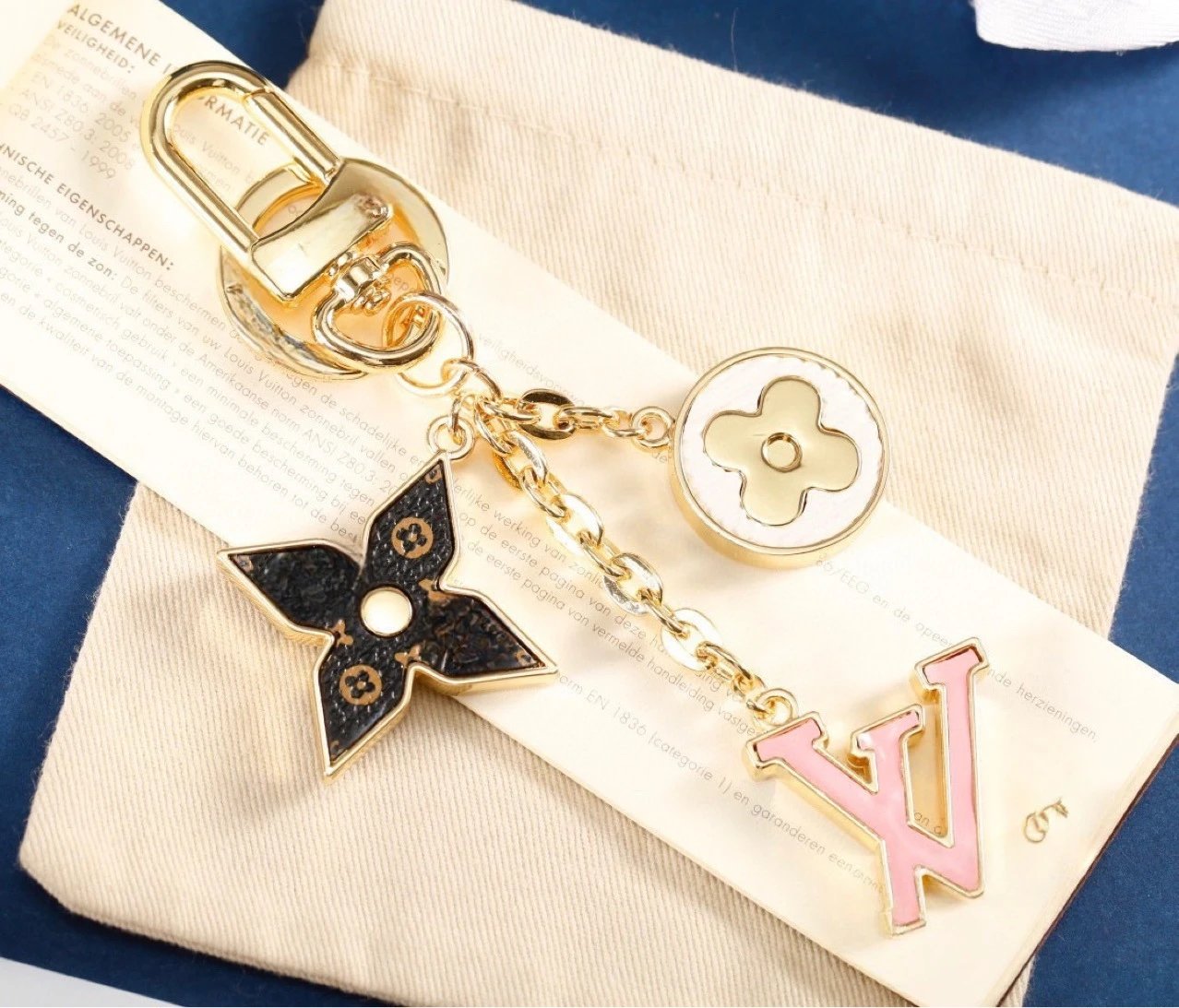 Louis Vuitton Monogram Flower & LV Charm Keychain Multicolor Accessories - 5