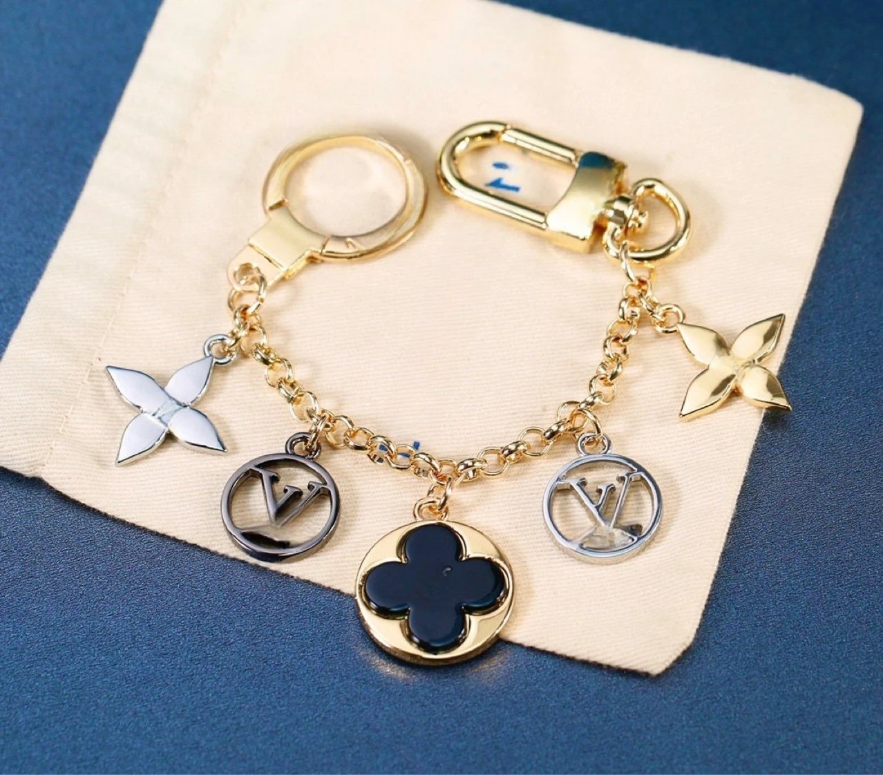 Louis Vuitton Monogram Flower & LV Charm Keychain Multicolor Accessories - 6
