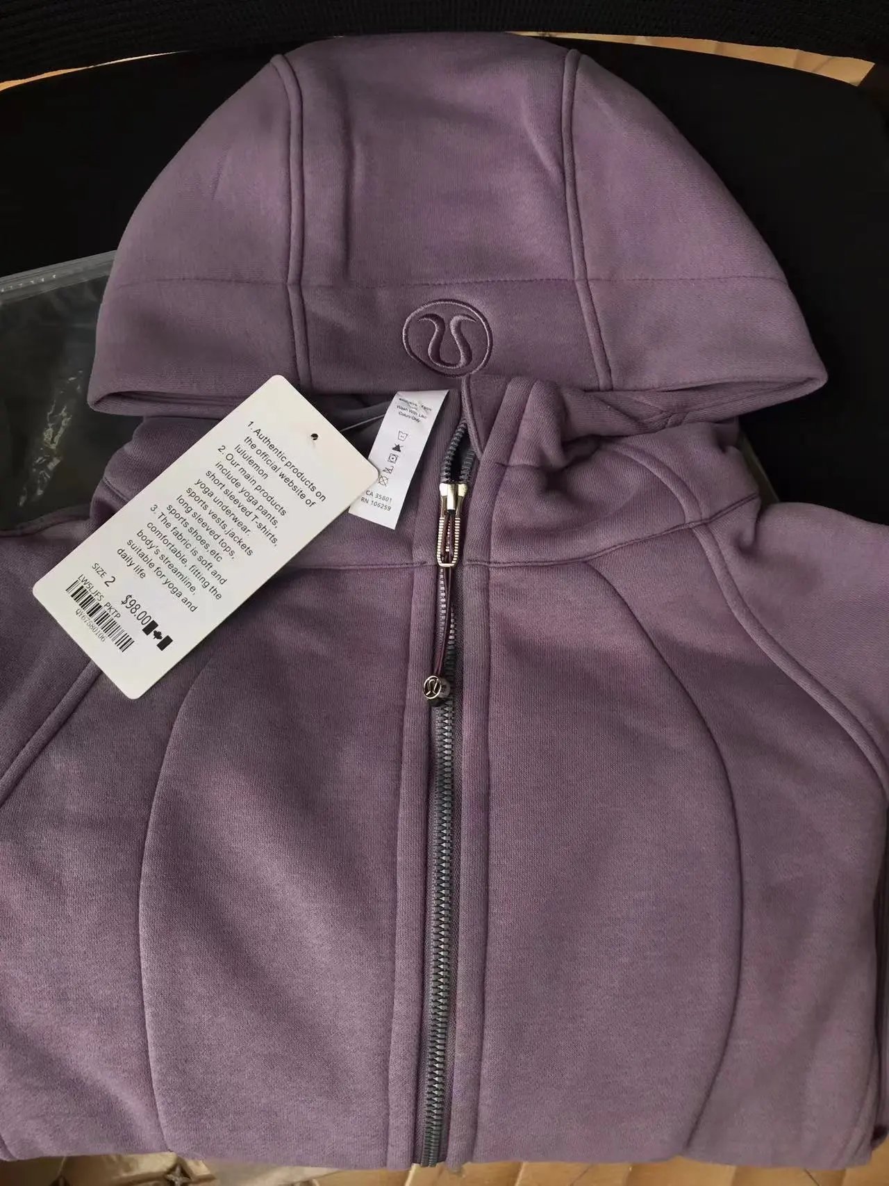 Black Hoodie with Gold Zipper Front - 9