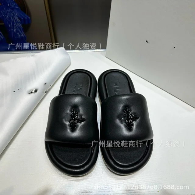 Unbranded Slippers Platform slide with metal bow ornament product detail image 17