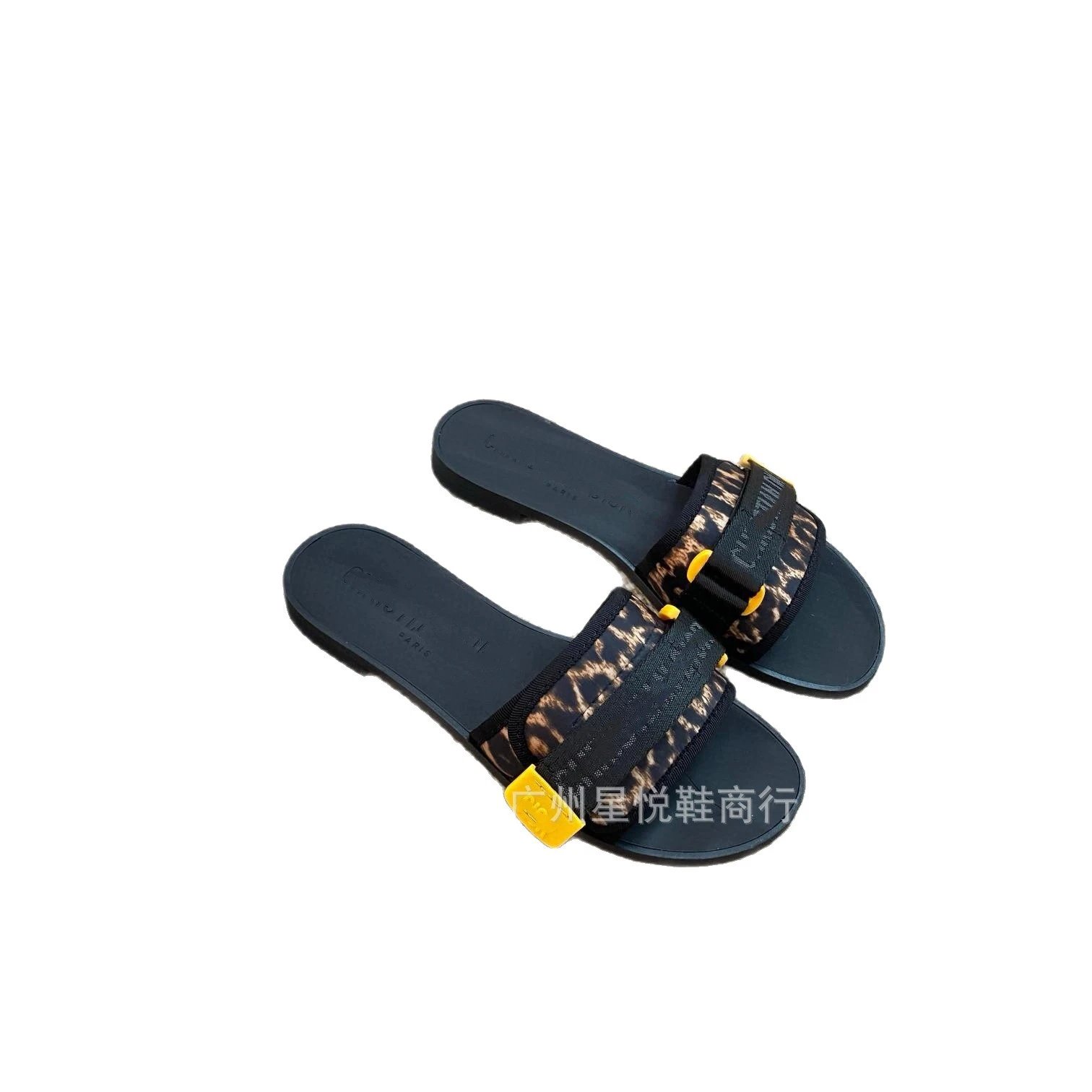 Dior Slippers Embroidered Logo Strap Flat Slides image 5