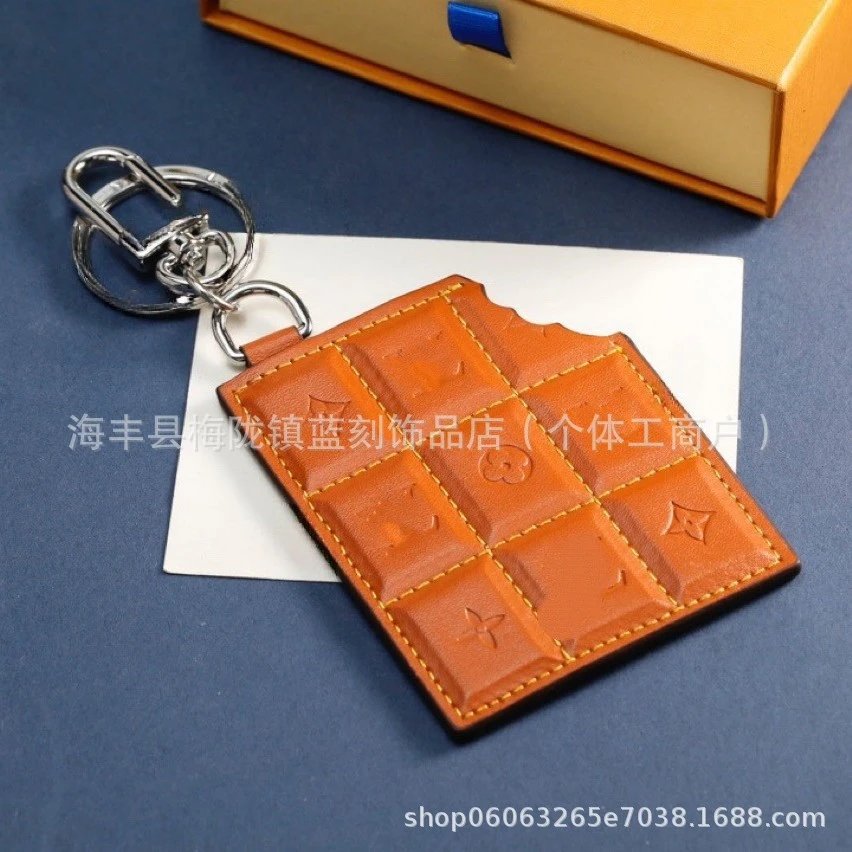 Louis Vuitton Chocolate Bar Keychain Black Leather Accessories - 2