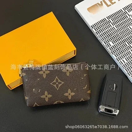 Unbranded Wallets & Card Holders Zippered key pouch with monogram and checkered prints product detail image 2