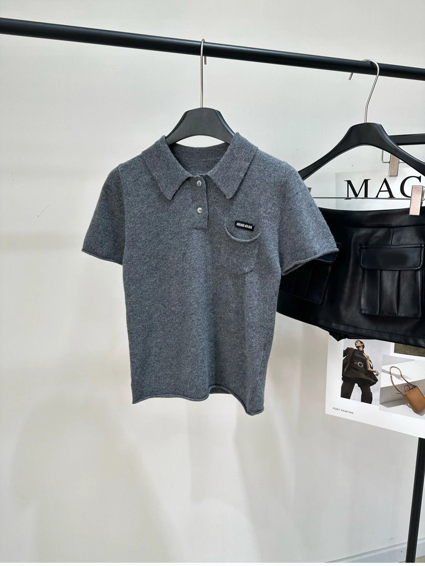 MMY Knit Polo Shirt Gray - 15