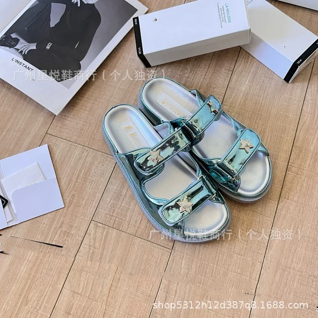 Chanel Slippers Quilted Double-Strap Bow Slide Sandals product detail image 11
