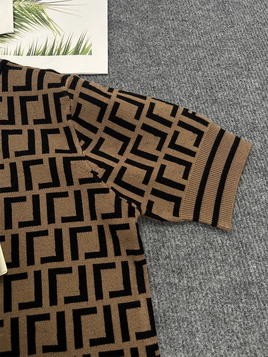 Fendi FF Logo Knit Sweater Beige and Black - 8