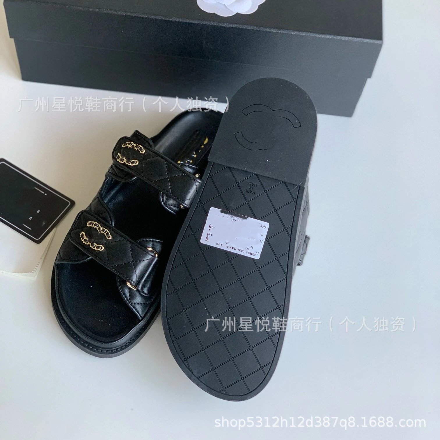 Chanel 19 Bag Slide Sandals Beige Quilted Leather Slippers - 22