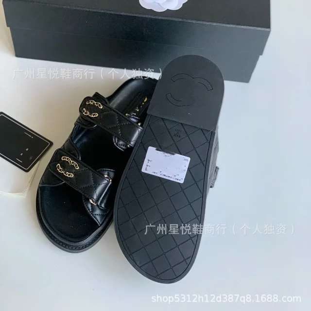Chanel Slippers Quilted Double-Strap Bow Slide Sandals product detail image 22