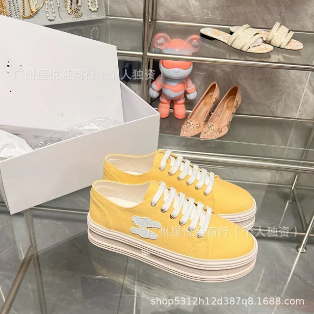 Unbranded Sneakers Low-Top Canvas Platform with Crocodile Appliqué product detail image 10
