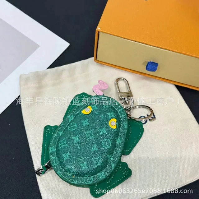 Unbranded Wallets & Card Holders Crab-Shaped Monogram Print Zipper Coin Purse Keychain product detail image 10