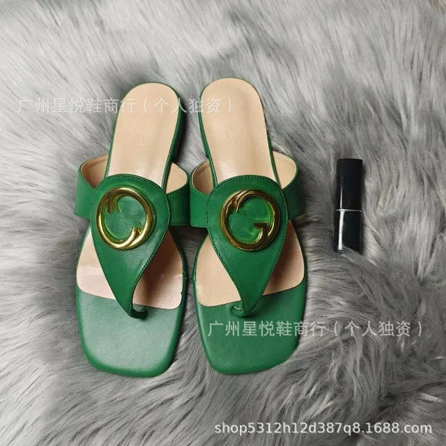 Gucci Slippers Square-Toe GG Monogram Buckle Slide product detail image 12