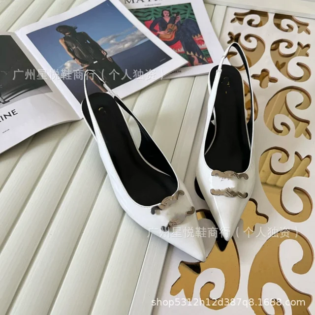Unbranded High Heels Pointed-Toe Slingback with Metal Buckle product detail image 17