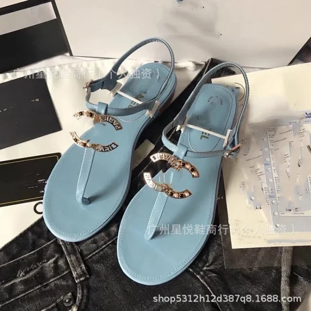 CHANEL Sandals Pearl Double C T-Strap Flat product detail image 10