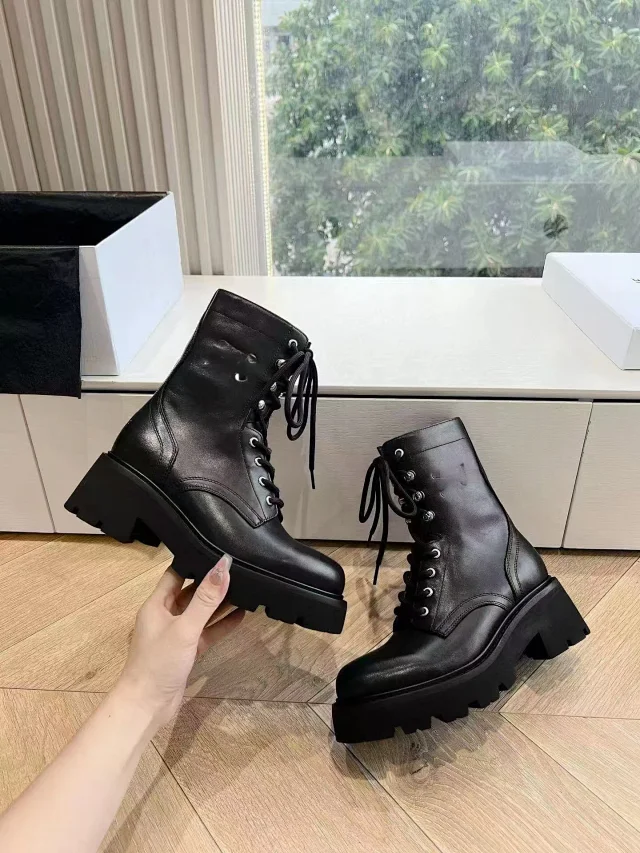 Unbranded Boots Lace-Up Ankle with Chunky Lug Soles product detail image 6
