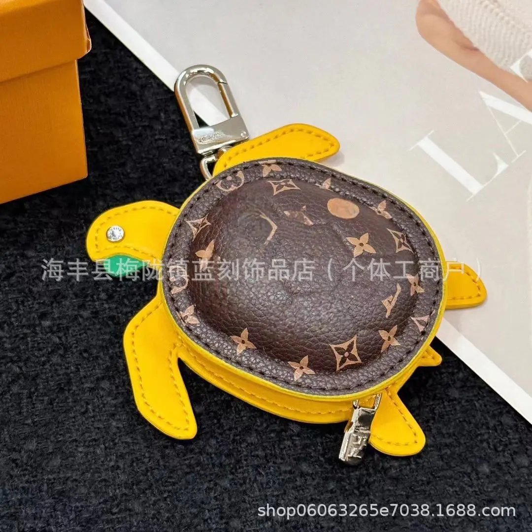 Louis Vuitton Crab Charm Orange Monogram Leather Keychain - 7