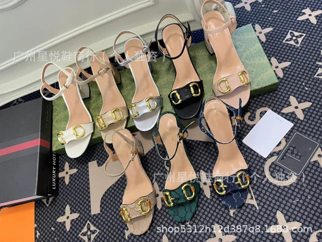Gucci Sandals Horsebit Block-Heel Ankle-Strap product detail image 1