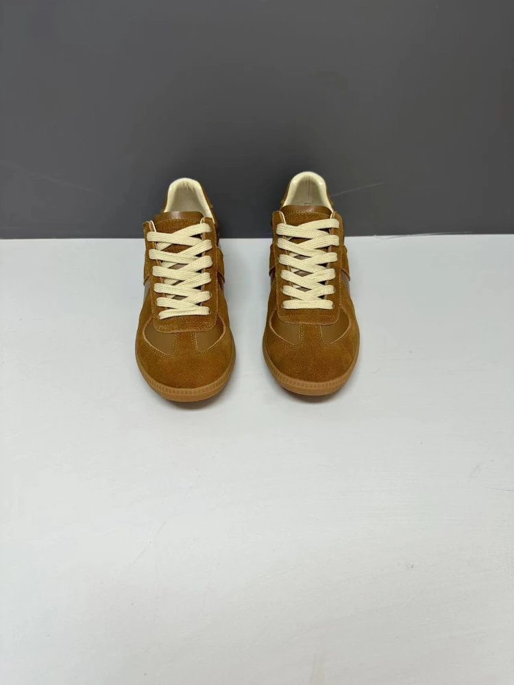 Maison Margiela Replica Sneakers Tan Suede Casual Shoes - 31