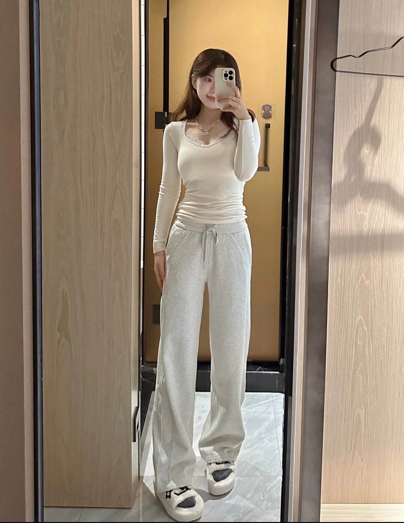Design Wide-Leg Drawstring Pants Navy - 7