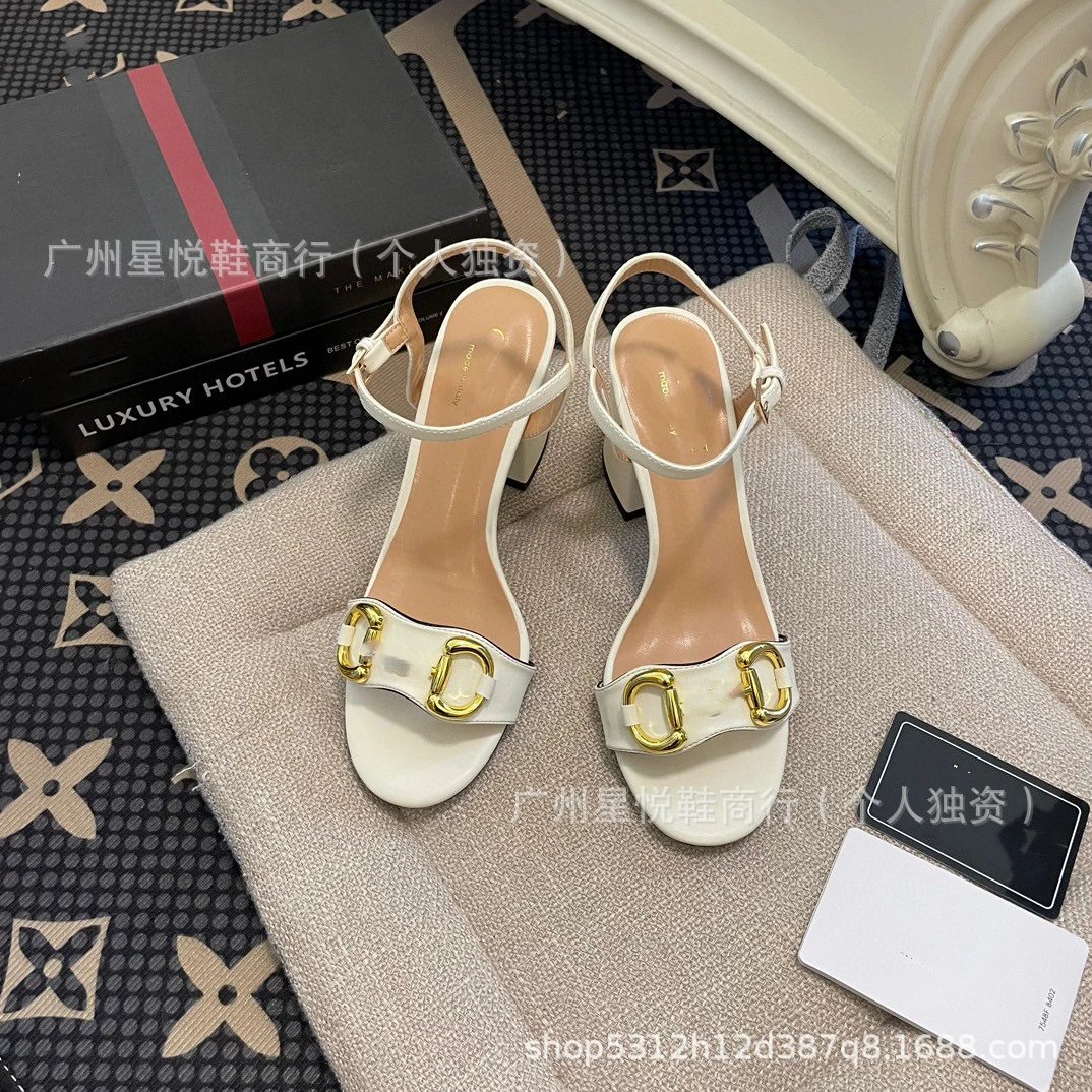 Gucci Horsebit Sandals Black Gold Block Heels - 6