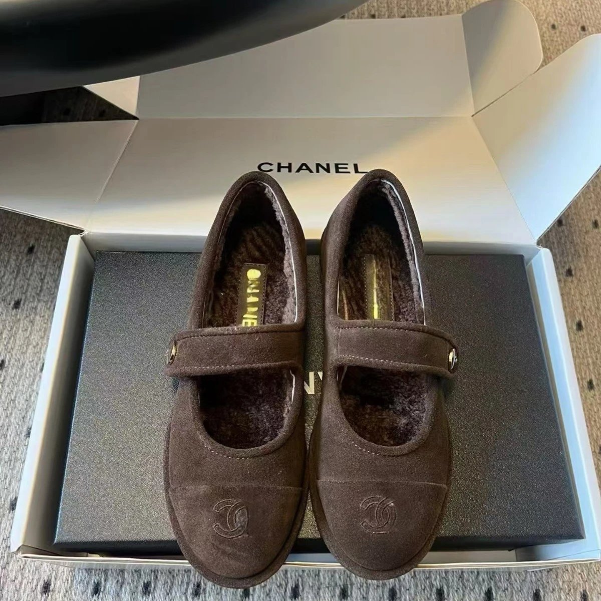 Chanel Casual Shoes Shearling-Lined Mary Jane Flats image 4