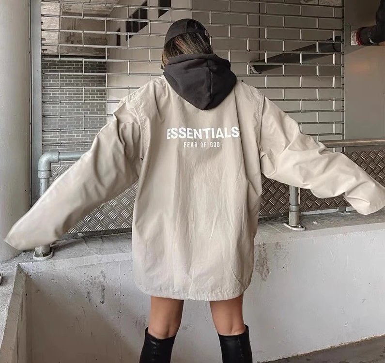 Fear of God Essentials Coach Jacket Beige Outerwear - 7