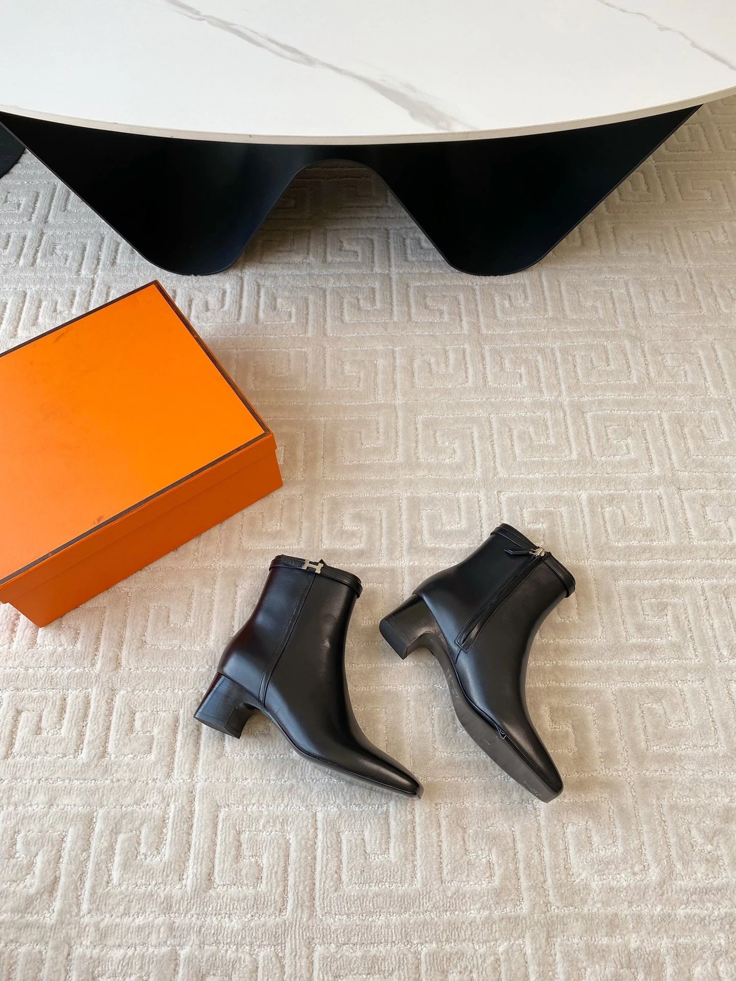 Hermès Chloé Ankle Boots Black Suede - 5