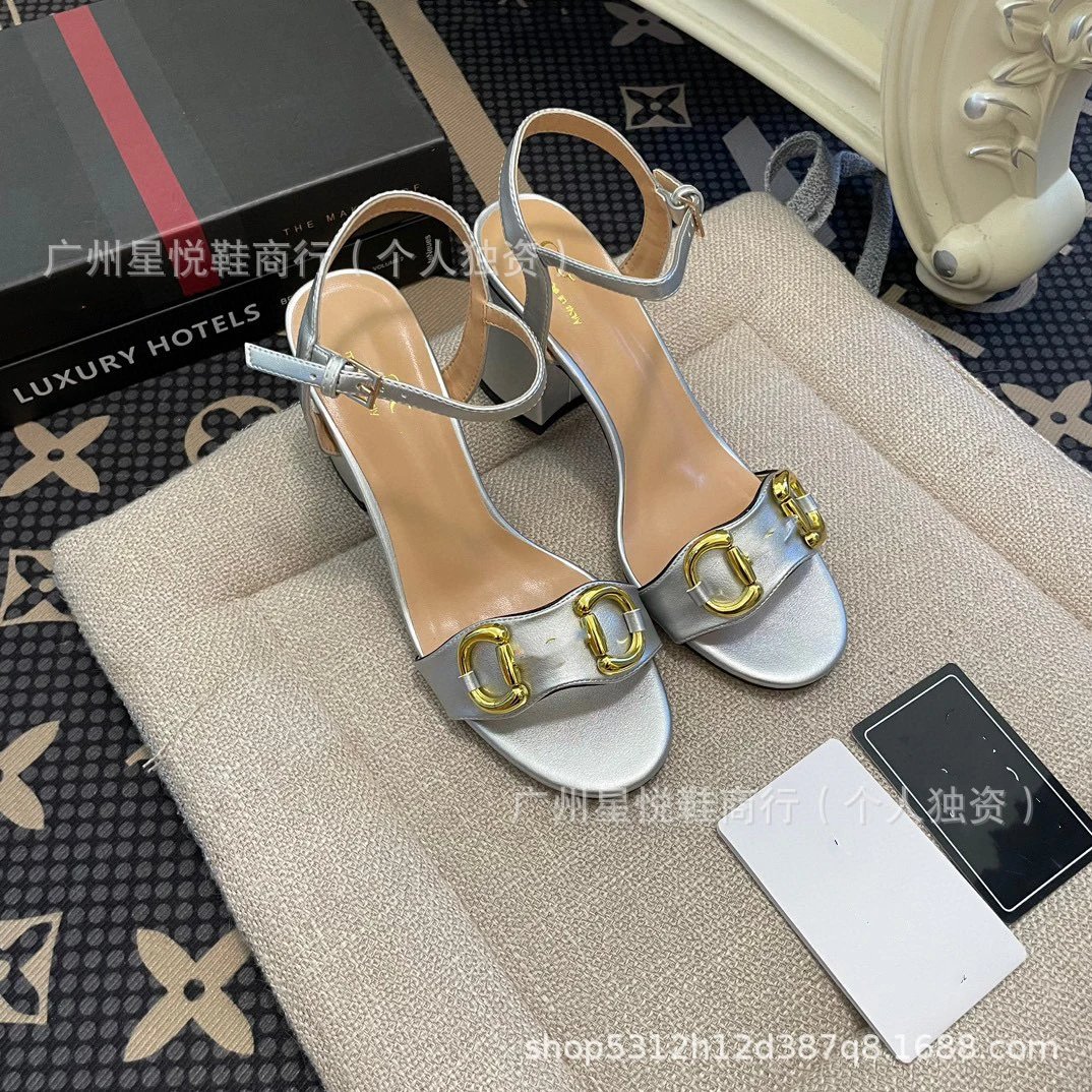 Gucci Horsebit Sandals Black Gold Block Heels - 16