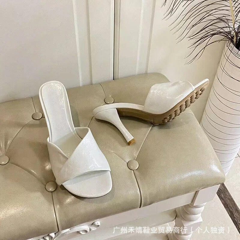 Brown Crisscross Mule Heels - 9