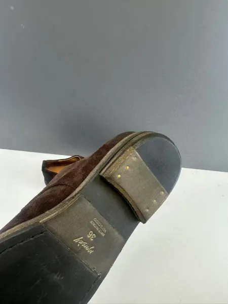 Design Suede Derby Shoes Brown Casual Shoes - 28