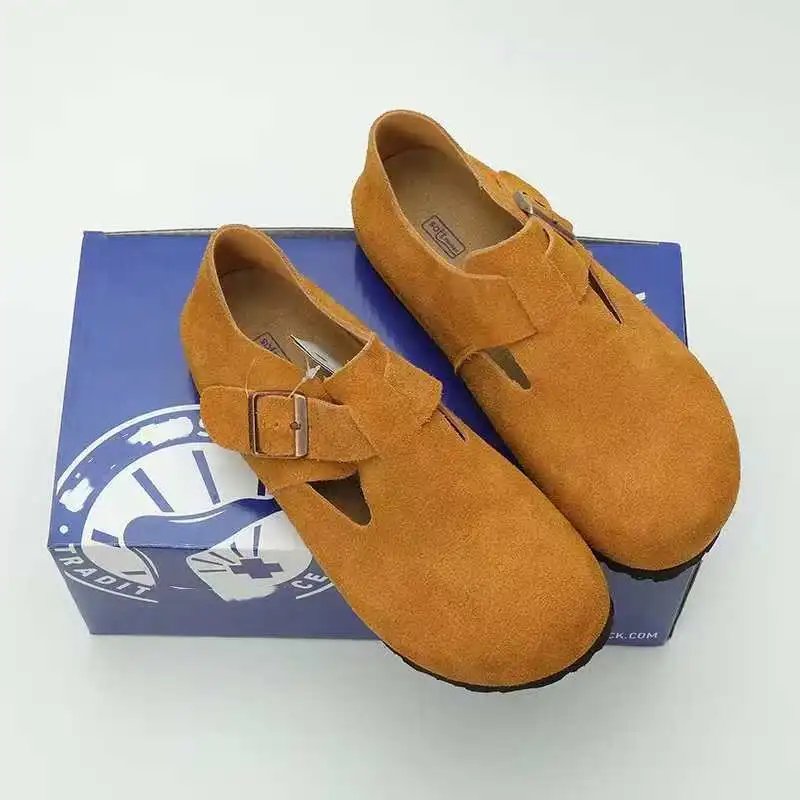 Birkenstock Leather Shoes London Buckle Clogs image 4