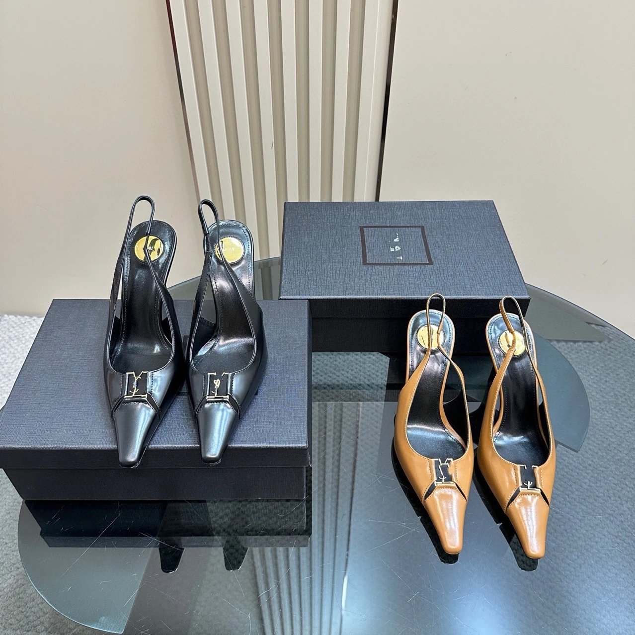 Versace La Medusa Slingback Heels Black - 2