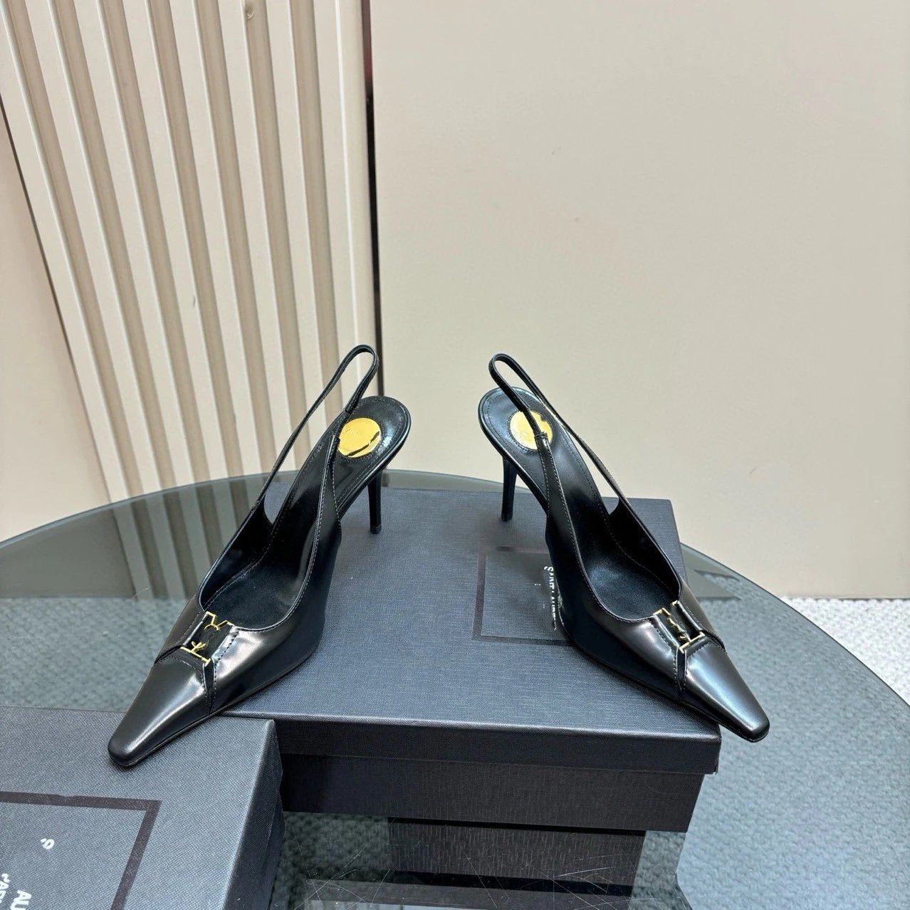 Versace La Medusa Slingback Heels Black - 6