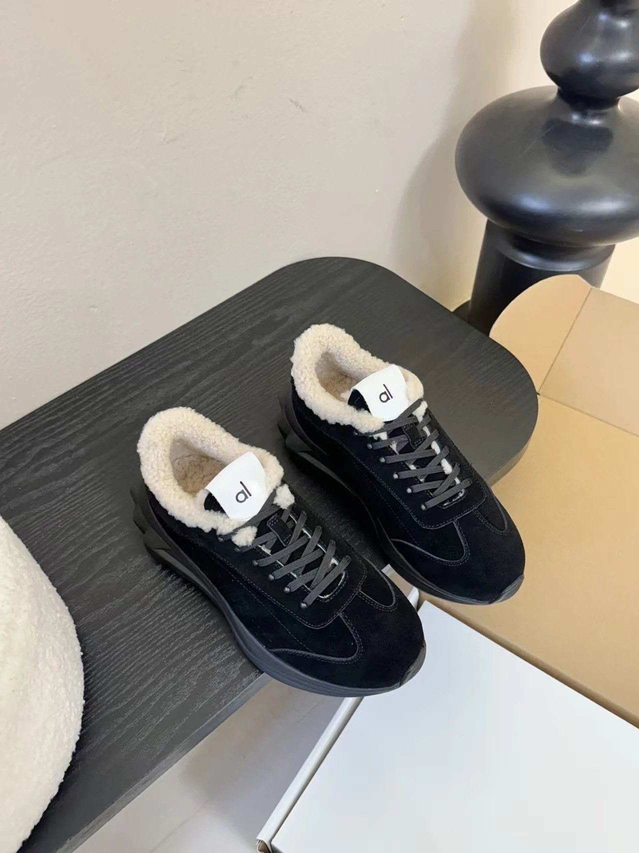 UGG Fluff Sneaker Brown Suede Shearling-Lined Sneakers - 3