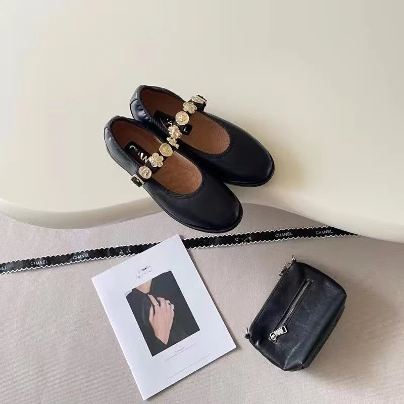 Celine Leather Shoes Mary Jane flats with embellished buckle straps image 2