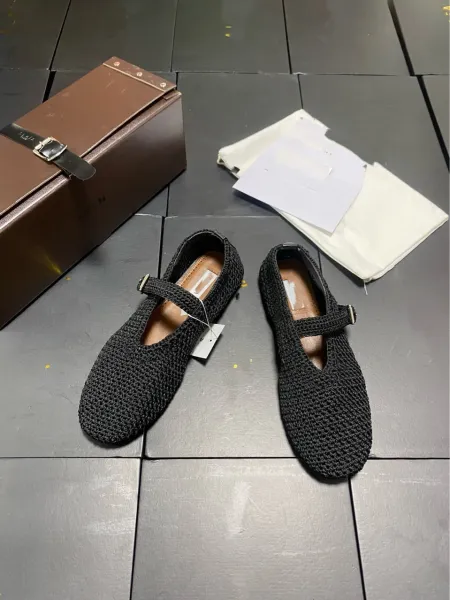 Maison Margiela Tabi Mary Jane Knit Black Shoes - 5