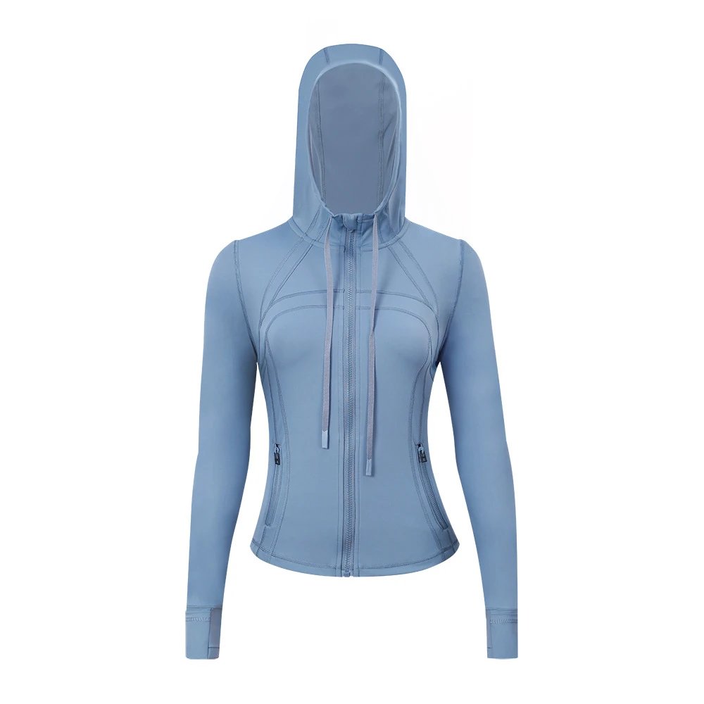 Design Performance Hooded Windbreaker Blue Activewear Jacket - 23