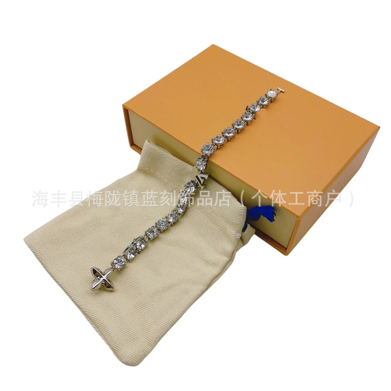 Crystal-Embellished Letter 'A' Bracelet Silver - 3