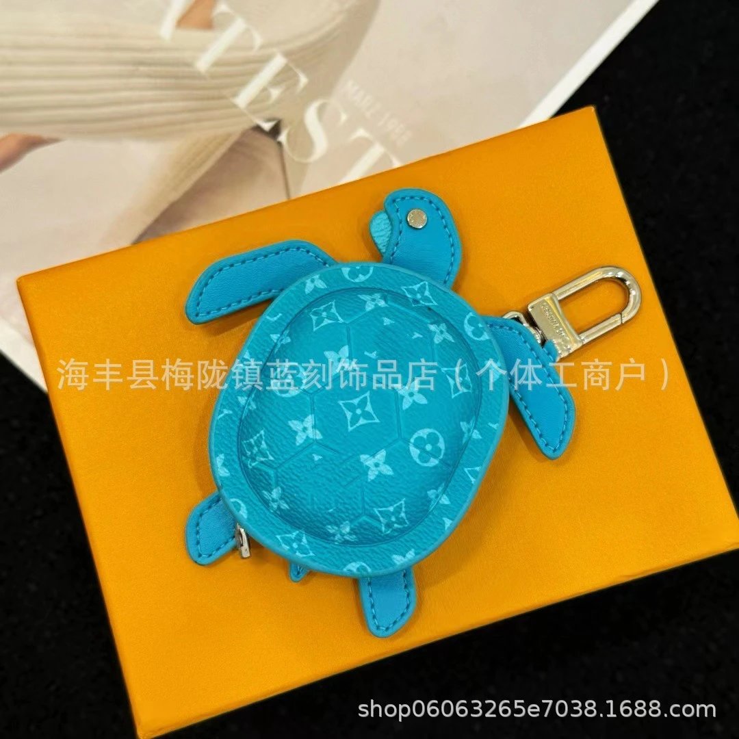 Unbranded Wallets & Card Holders Crab-Shaped Monogram Print Zipper Coin Purse Keychain image 4