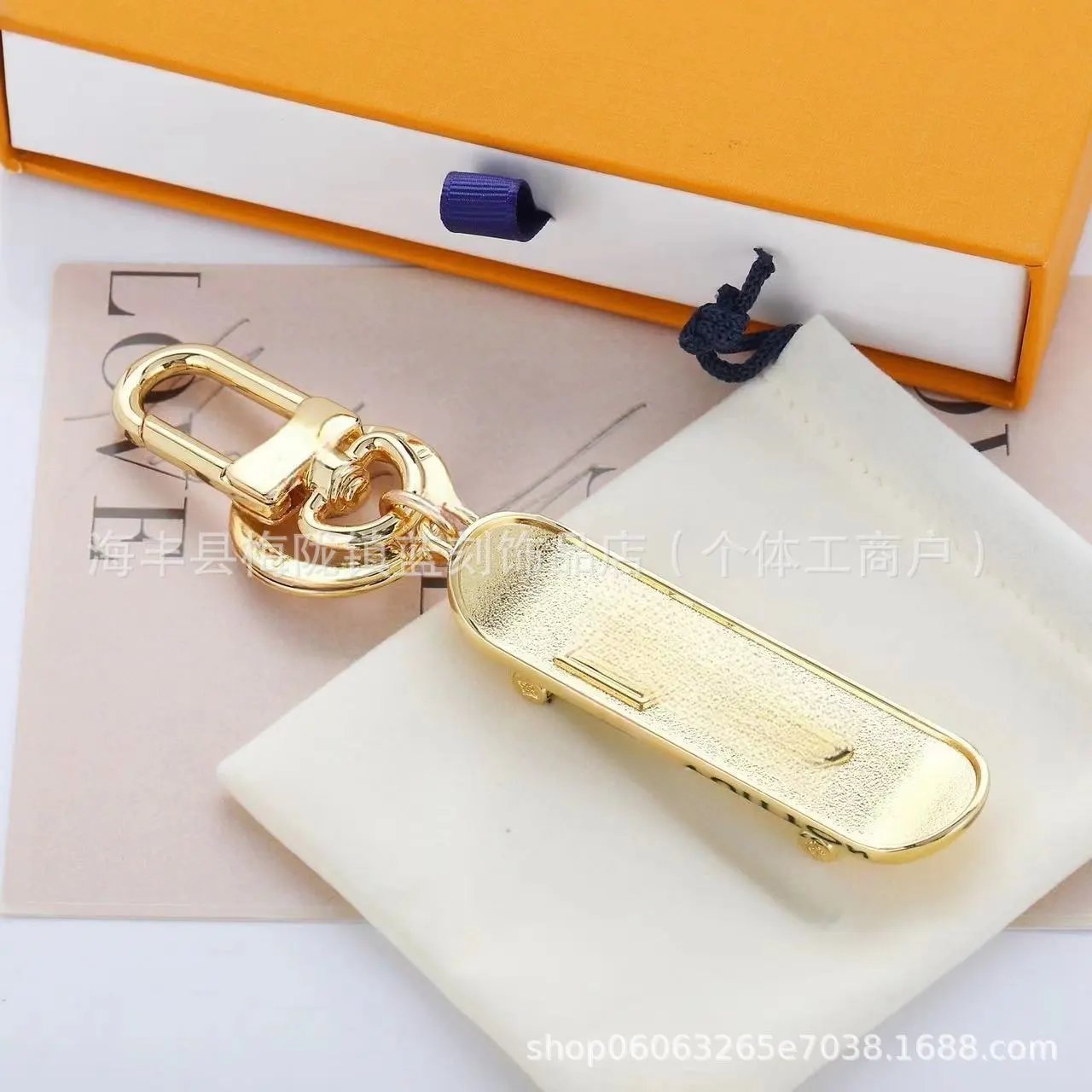 Louis Vuitton Monogram Mini Bag Charm Gold Keychain - 5