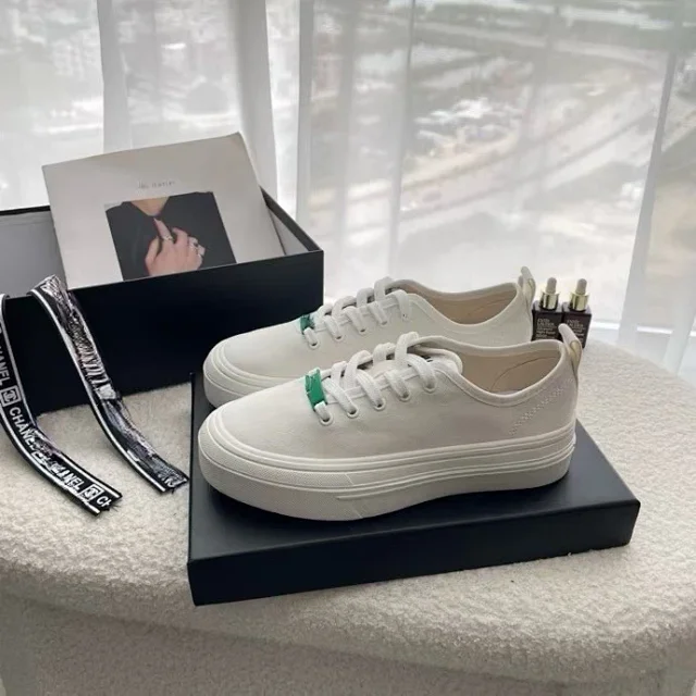 Chanel Sneakers Canvas lace-up platform product detail image 4