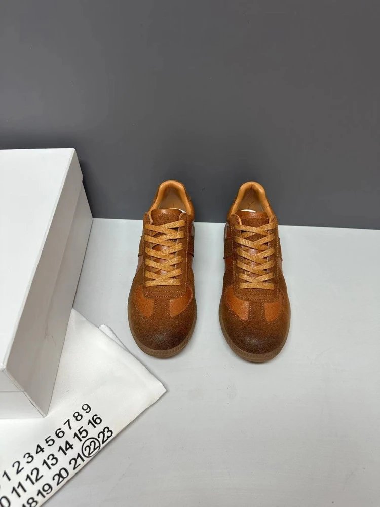 Maison Margiela Replica Sneakers Tan Suede Leather Sneakers - 13