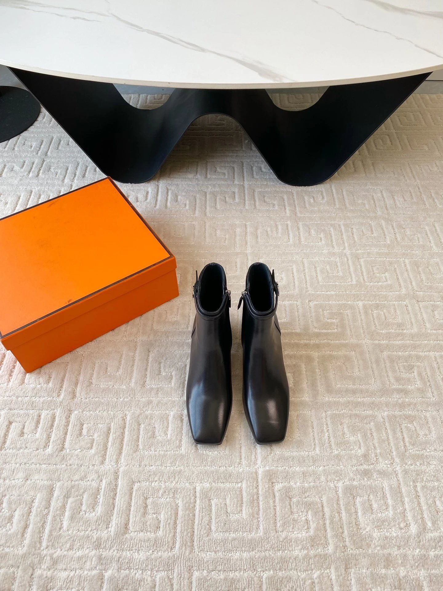 Hermès Chloé Ankle Boots Black Suede - 3