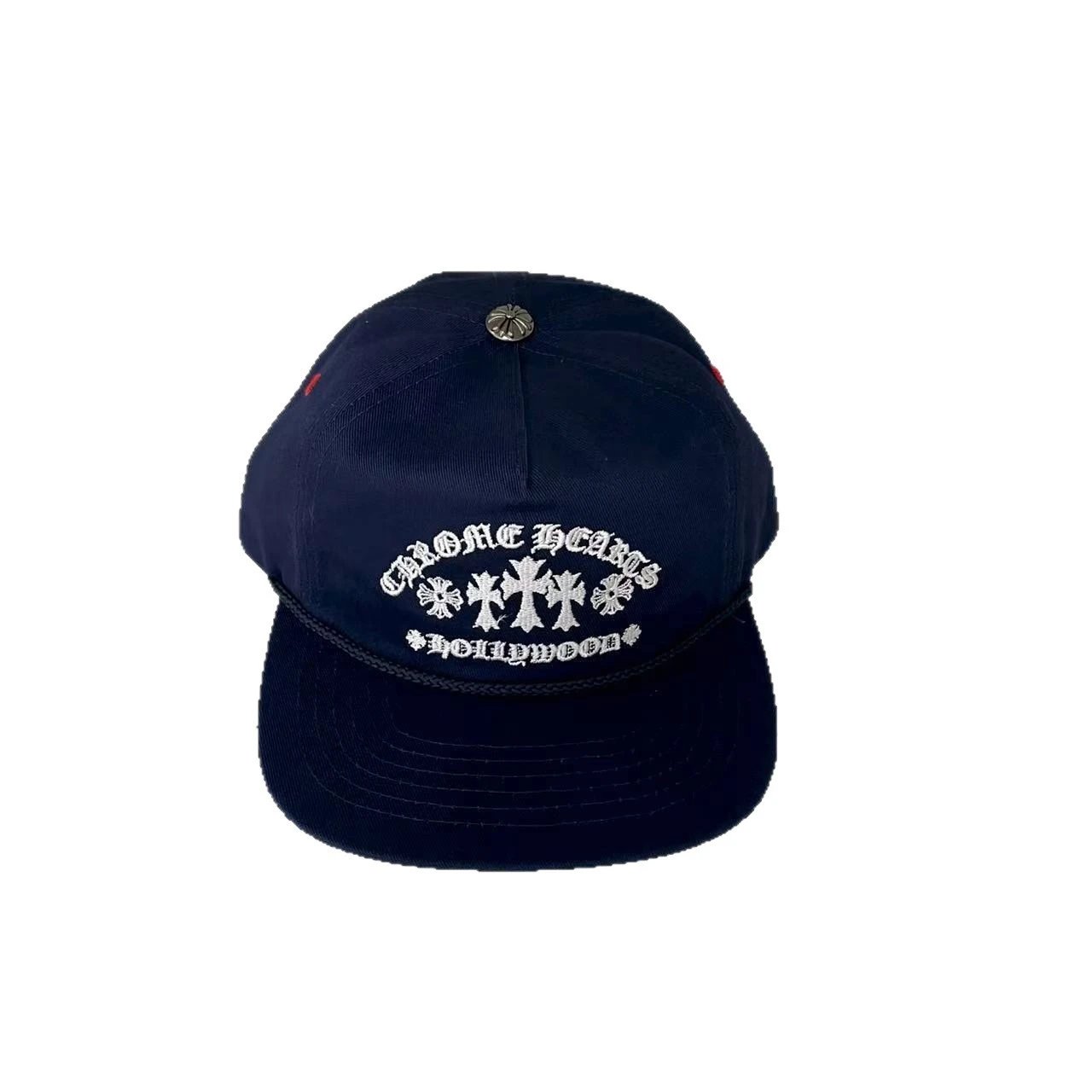 Chrome Hearts Hats Embroidered Cross Motif Baseball Cap with Braided Trim image 5