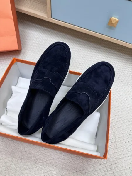 Hermès H-Logo Loafers Beige Suede Loafers - 11